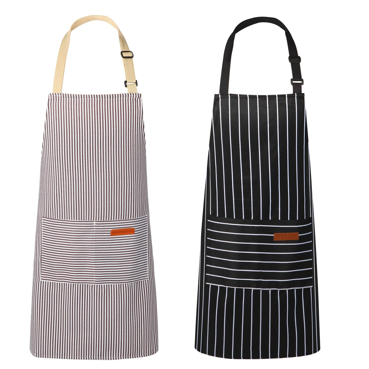 VALOME 2 Pack Kitchen Aprons with Pockets, Cooking Chef Apron for Men Women