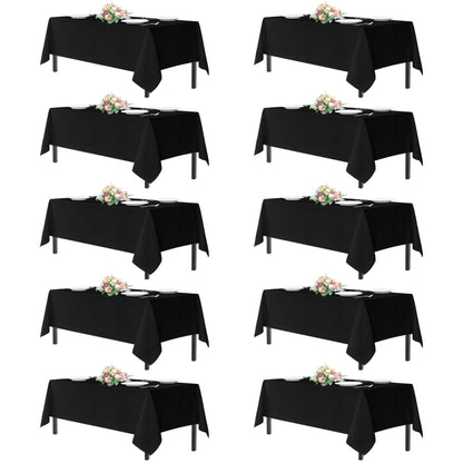sancua 2 Pack Black Tablecloths 60x102 Inch for 6 Feet Rectangle Tables