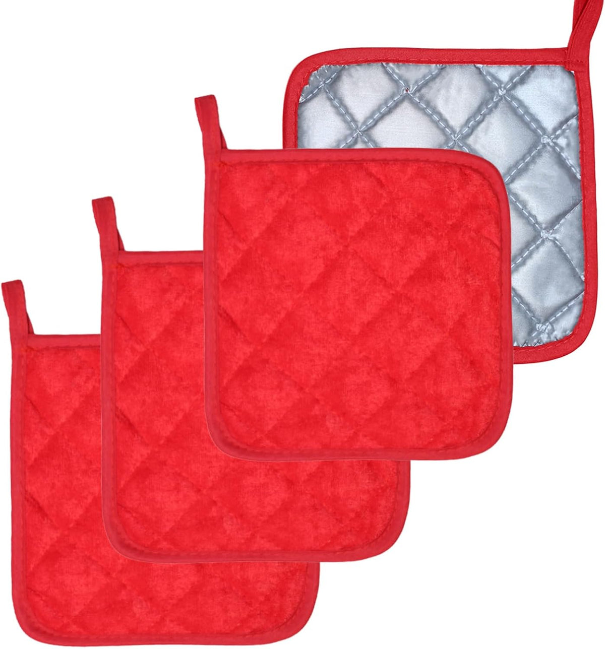 4 Pack Pot Holders for Kitchen Clearance Oven Potholders Sets for Kitchens Hot Pads for Kitchen Countertops Heat Resistant Red