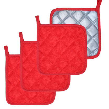 4 Pack Pot Holders for Kitchen Clearance Oven Potholders Sets for Kitchens Hot Pads for Kitchen Countertops Heat Resistant Red
