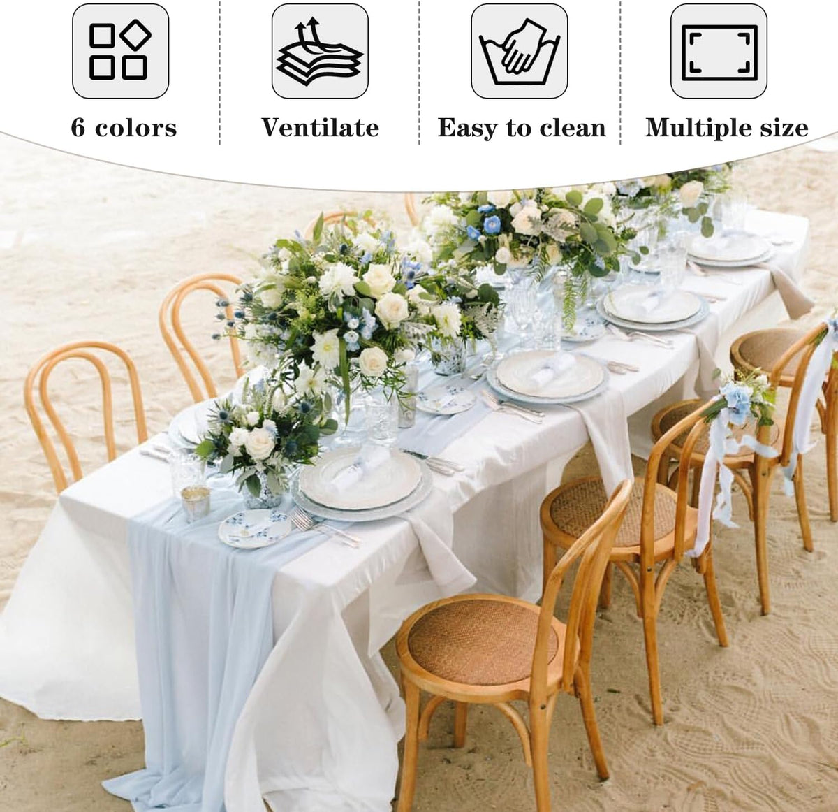 Fitable 6 Pack Black Tablecloths 70x120 Inch for 6-8 Ft Rectangle Tables