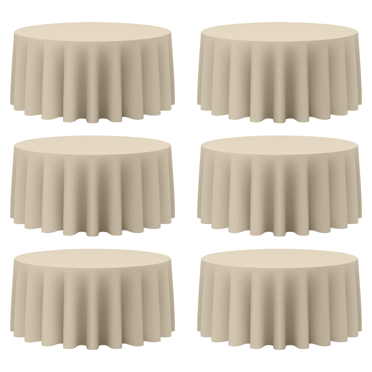 BRILLMAX 6 Pack Navy Blue Round Tablecloths 120 Inch for 60" Tables