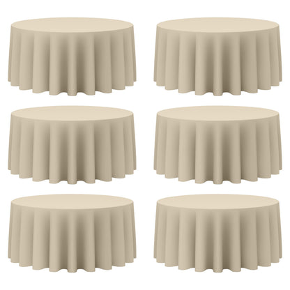 BRILLMAX 6 Pack Navy Blue Round Tablecloths 120 Inch for 60" Tables