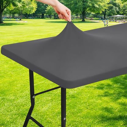 Moosfor Rectangle Spandex Fitted Table Cloth, 6FT Elastic Tablecloth