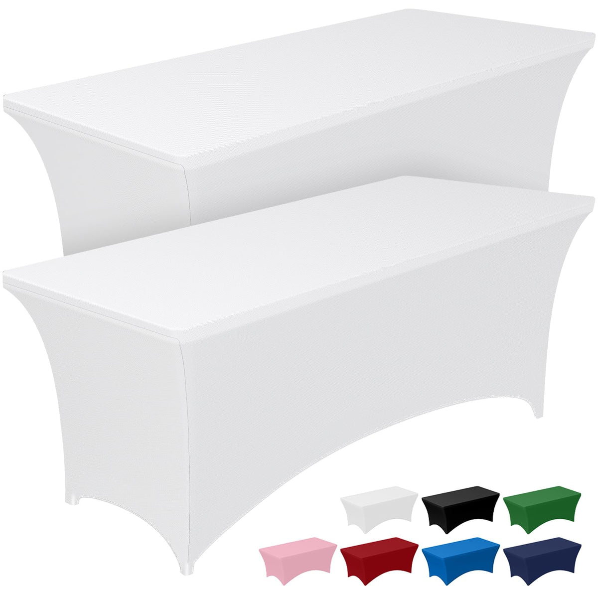 Pureegg Spandex Tablecloth 6ft 2 Pack Black