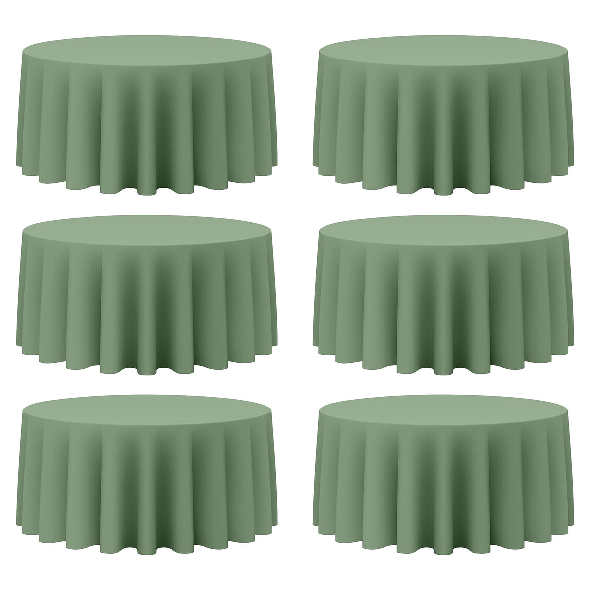 BRILLMAX 6 Pack Navy Blue Round Tablecloths 120 Inch for 60" Tables
