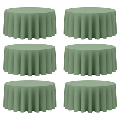 BRILLMAX 6 Pack Navy Blue Round Tablecloths 120 Inch for 60" Tables