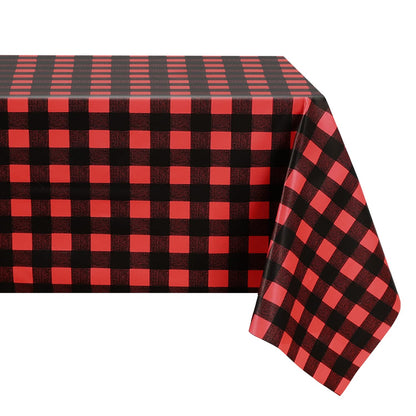Romanstile Rectangle Vinyl Tablecloth, 100% Waterproof Buffalo Gingham Plastic Table Cloth, Heavy Duty Wipeable Checkered Table Covers for Outdoor, Camping, Picnic, Patio - 54 x 78, Light Blue