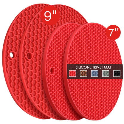 6 Pack Silicone Trivet Mat, Silicone Trivets for Hot Pots and Pans, Multipurpose Non-Slip & Heat Resistant Silicone Hot Pad for Kitchen Counter