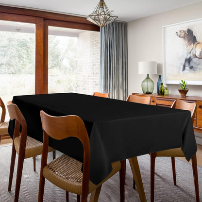sancua 2 Pack Black Tablecloths 60x102 Inch for 6 Feet Rectangle Tables