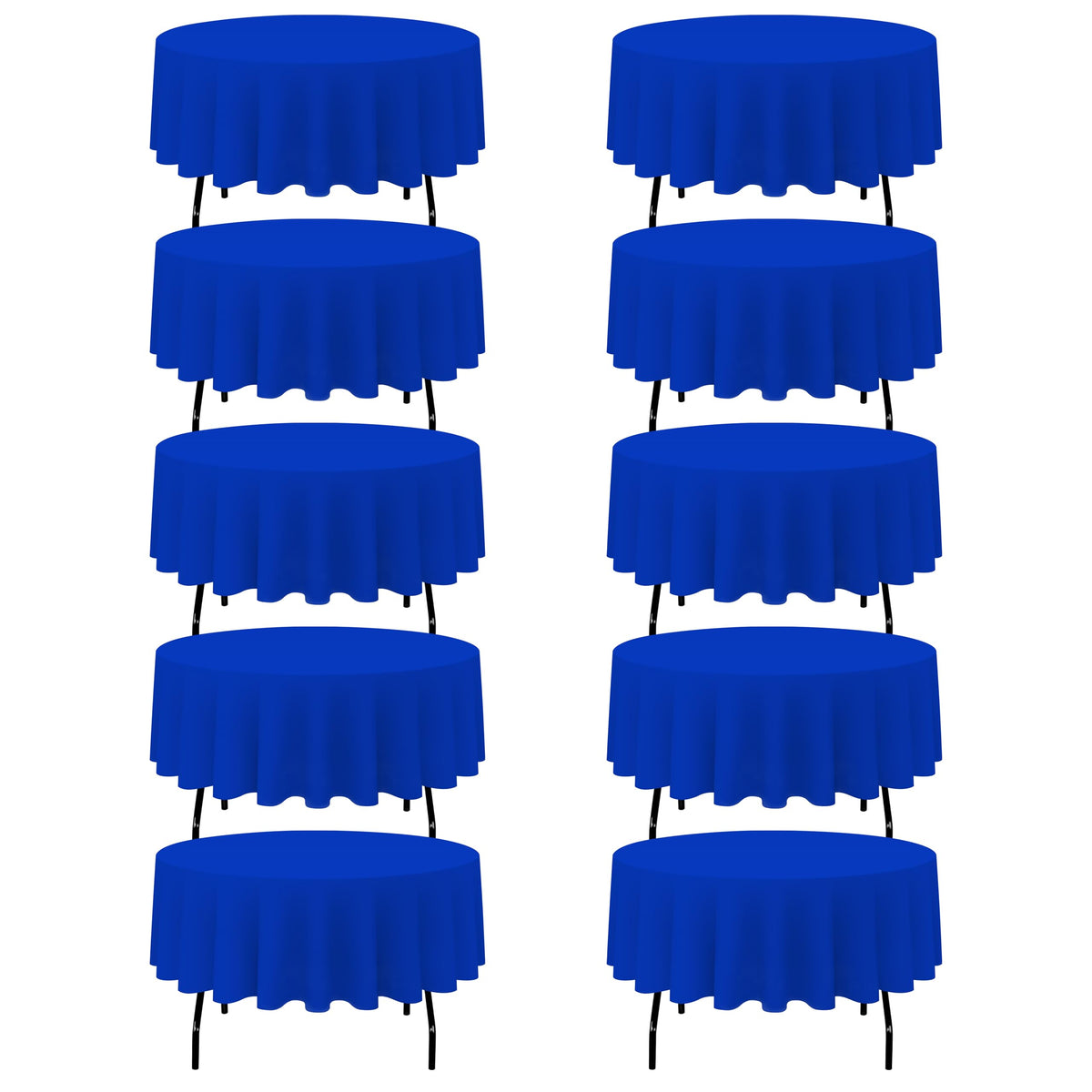BRILLMAX 6 Pack Navy Blue Round Tablecloths 120 Inch for 60" Tables