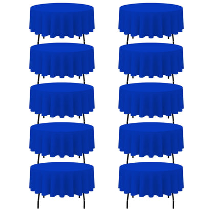 BRILLMAX 6 Pack Navy Blue Round Tablecloths 120 Inch for 60" Tables