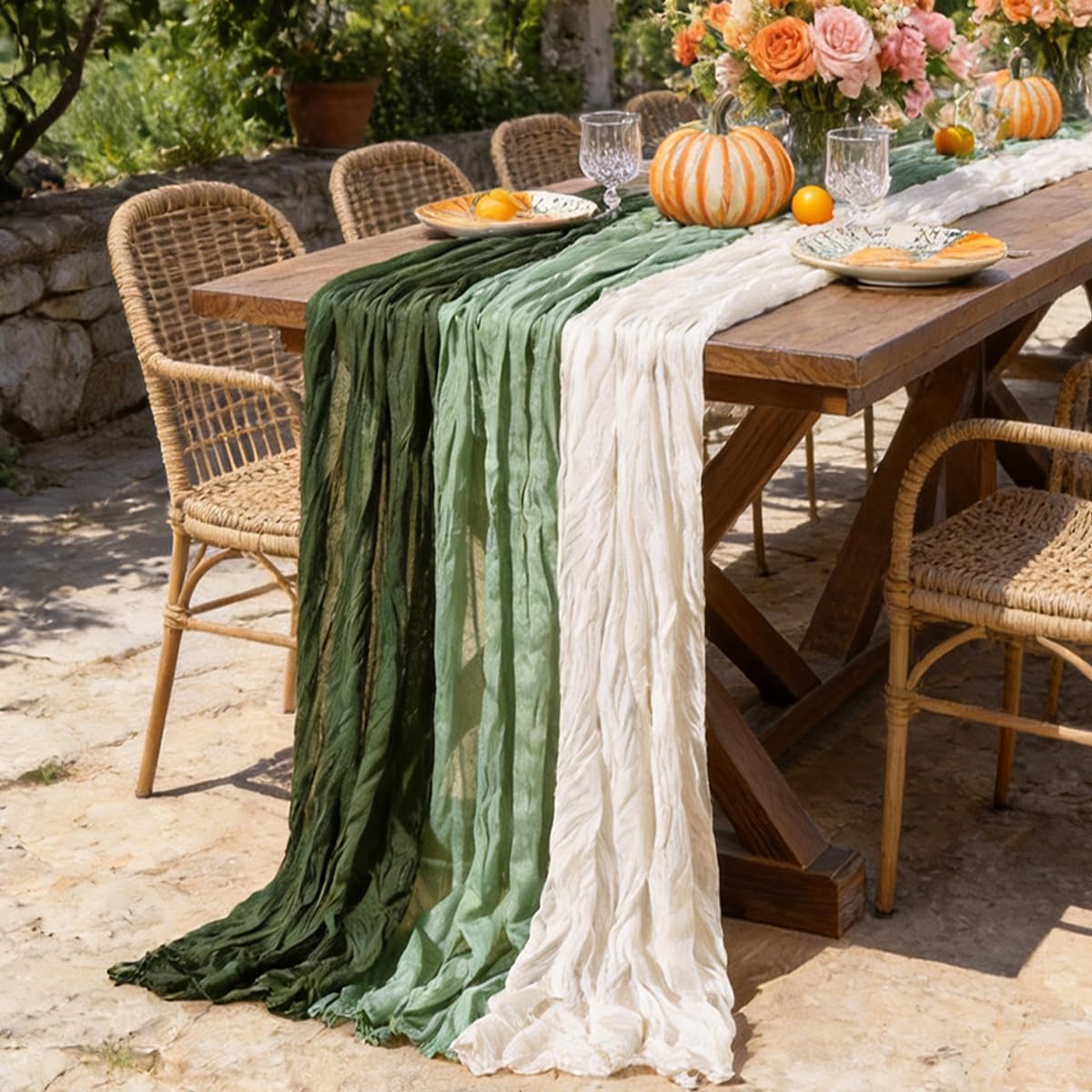 Pink Cheesecloth Table Runner Fall Boho Wedding Birthday Party Home Decor