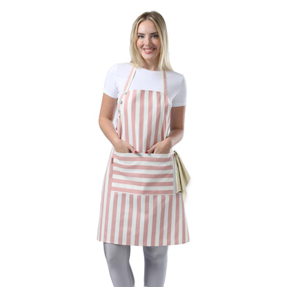TOSHEX Kitchen Apron Cotton Waterdrop Resistant Adjustable Button Women Men
