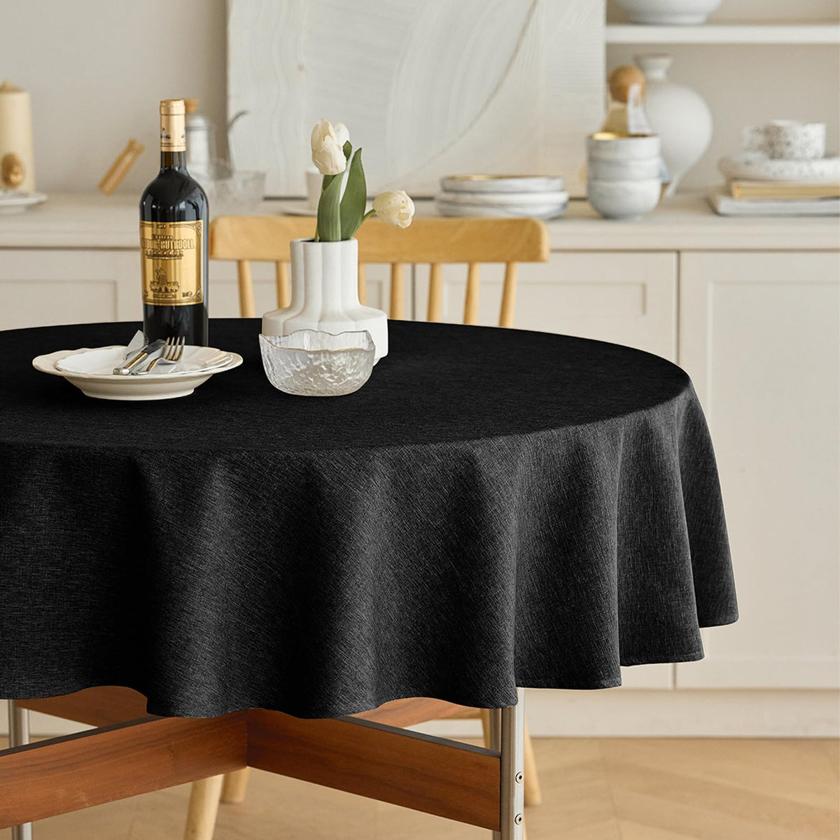 Decorelia Linen Textured Fall Tablecloth Rectangular Burnt Orange, 52"x70"