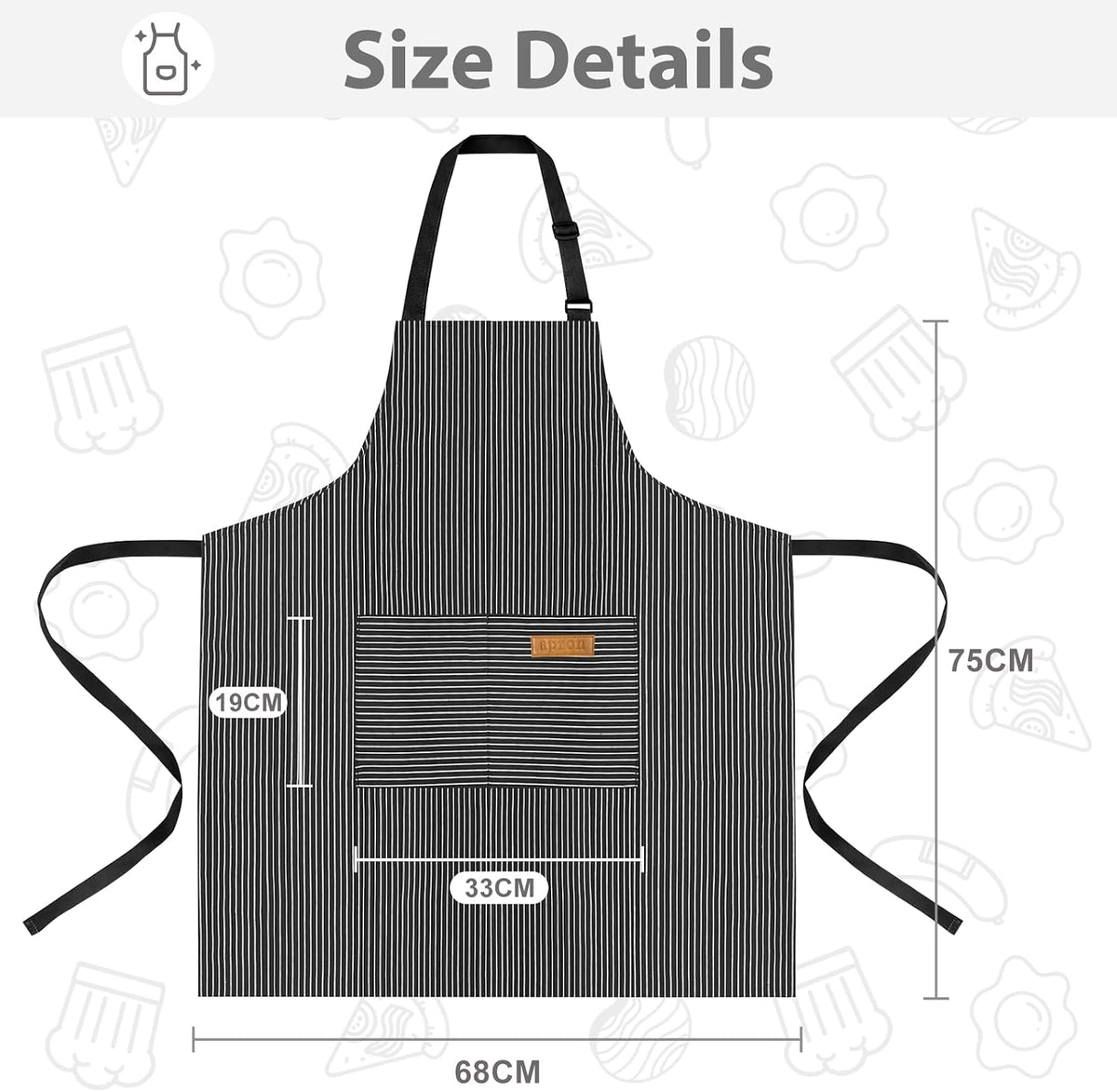 2 Pack Aprons for Women with 2 Pockets, Kitchen Cooking Apron for Men