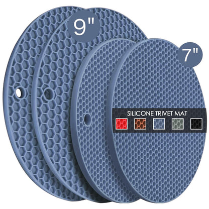 6 Pack Silicone Trivet Mat, Silicone Trivets for Hot Pots and Pans, Multipurpose Non-Slip & Heat Resistant Silicone Hot Pad for Kitchen Counter