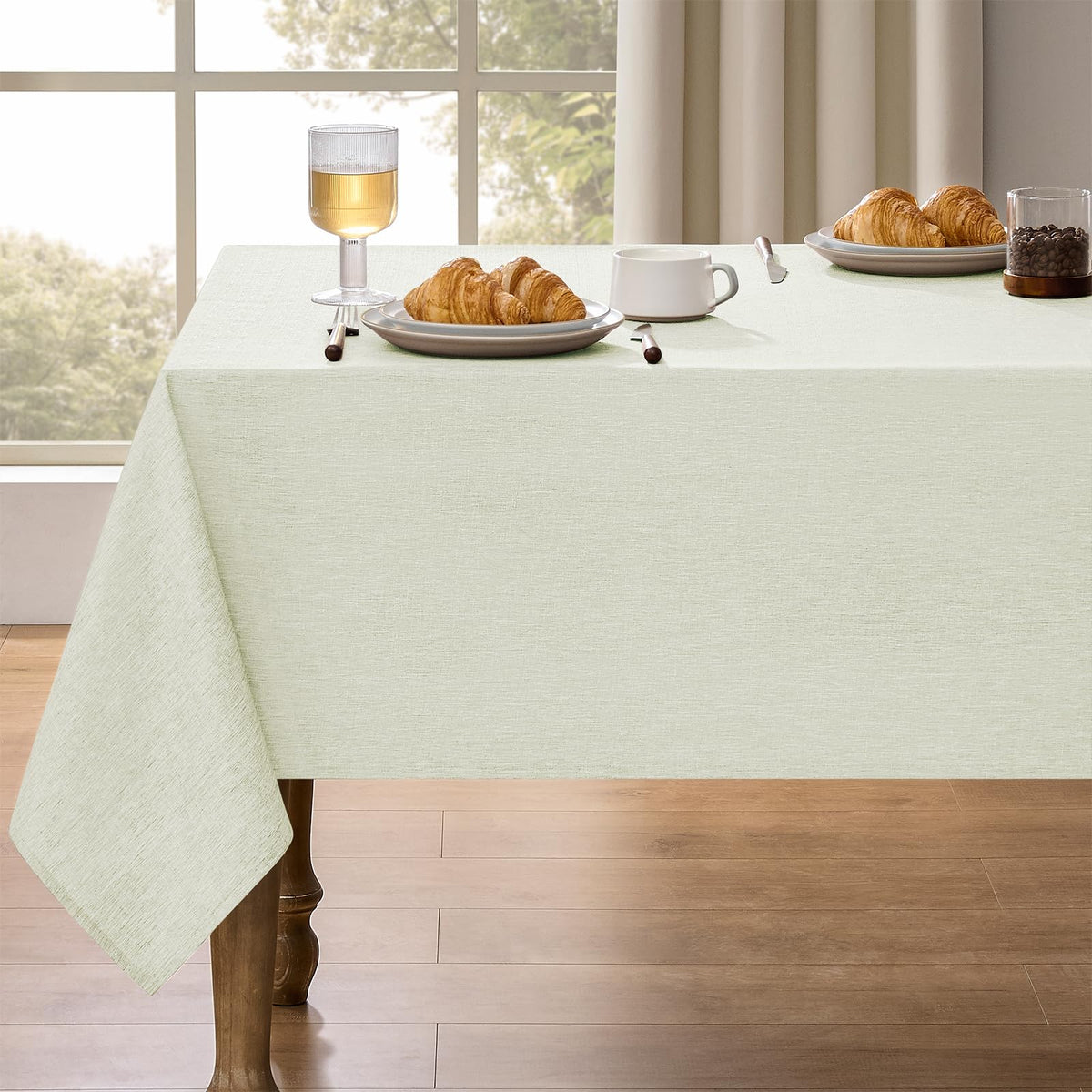 Decorelia Linen Textured Fall Tablecloth Rectangular Burnt Orange, 52"x70"