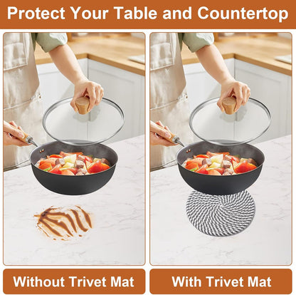 7 Inch Trivets for Hot Dishes, Pot Holders for Kitchen, Hot Pads, Coasters