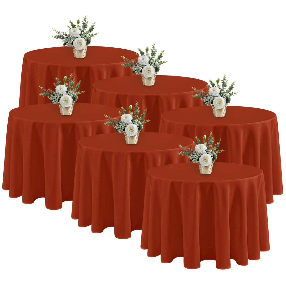 Fitable 6 Pack Black Tablecloths 70x120 Inch for 6-8 Ft Rectangle Tables