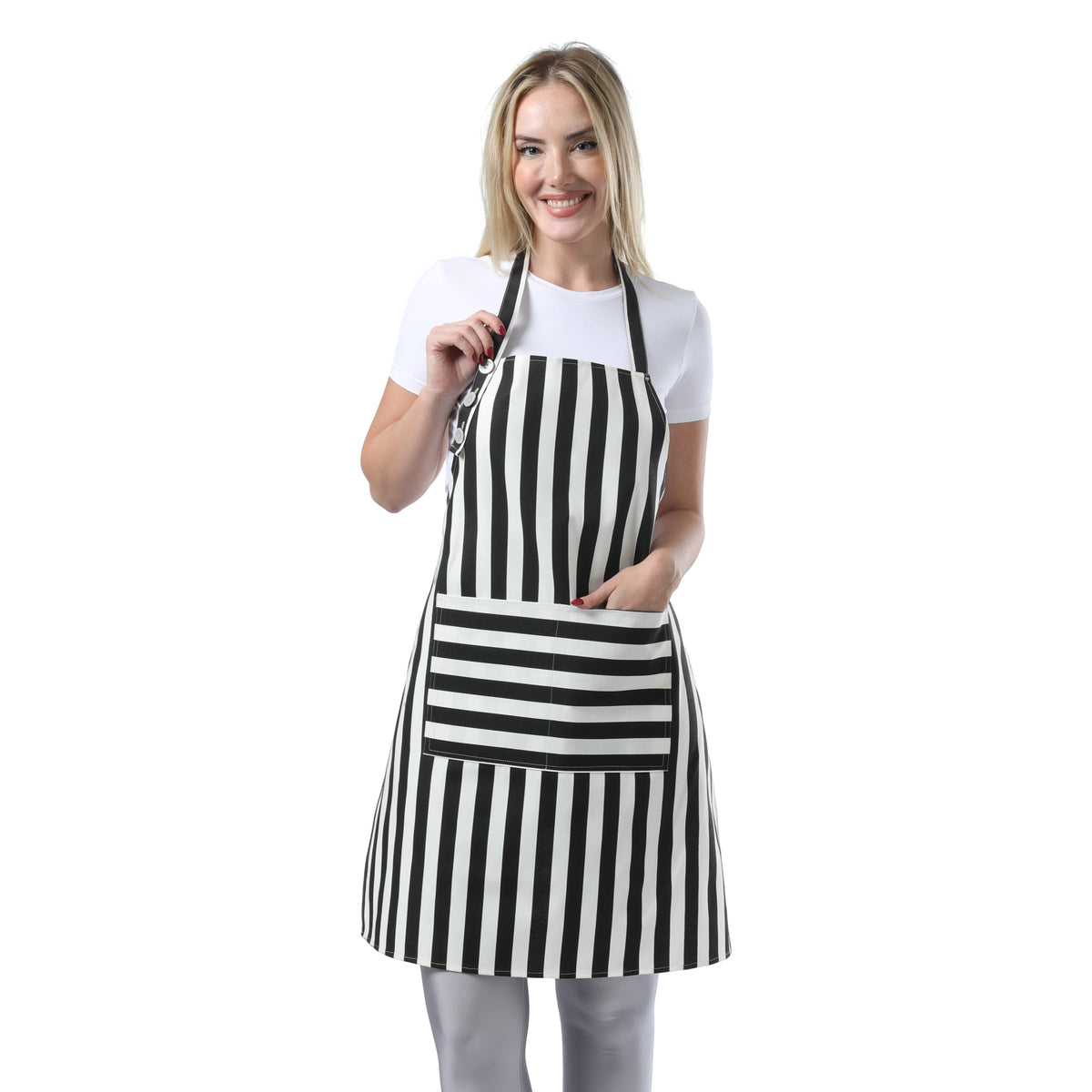 TOSHEX Kitchen Apron Cotton Waterdrop Resistant Adjustable Button Women Men