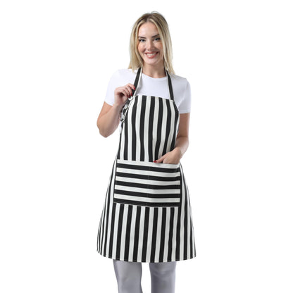 TOSHEX Kitchen Apron Cotton Waterdrop Resistant Adjustable Button Women Men