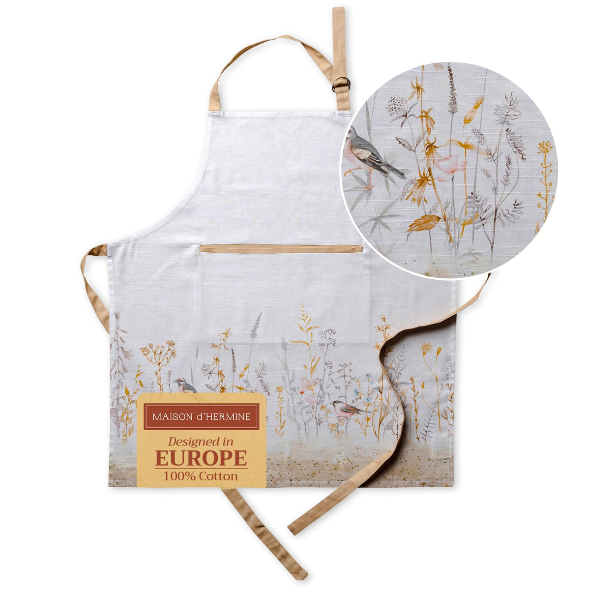 Maison d' Hermine Aprons for women with Pocket 100% Cotton (27.50"x31.50")