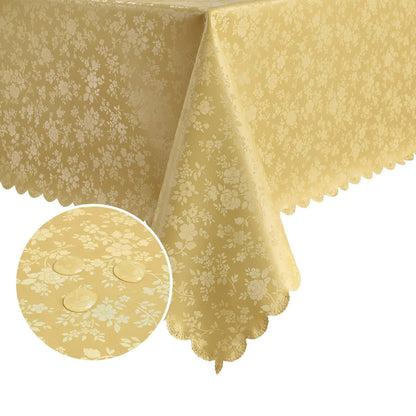 Romanstile Waterproof Vinyl Tablecloth Rectangle, 60 x 84 Inch, Rose Beige