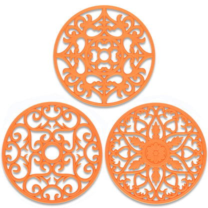 ME.FAN Trivets for Dishes/Pots/Pans, 3 Pcs Silicone Mats, Flexible/Durable/Non Slip Hot Pads to Protect Table and Counter Top (Desert Sage)