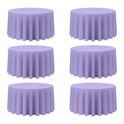 BRILLMAX 6 Pack Navy Blue Round Tablecloths 120 Inch for 60" Tables