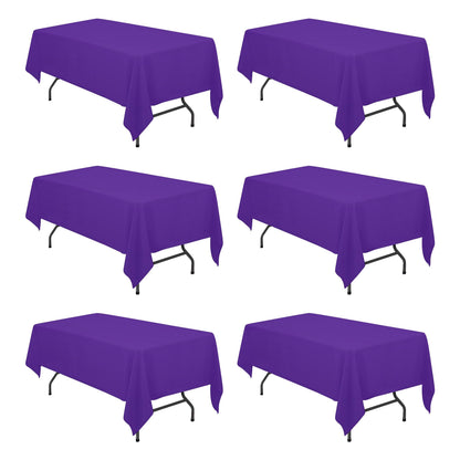 BRILLMAX 6 Pack Ivory Tablecloths 60x102 Inch for 6ft Rectangle Tables