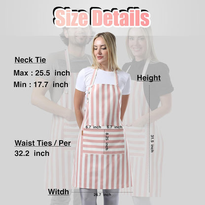 TOSHEX Kitchen Apron Cotton Waterdrop Resistant Adjustable Button Women Men