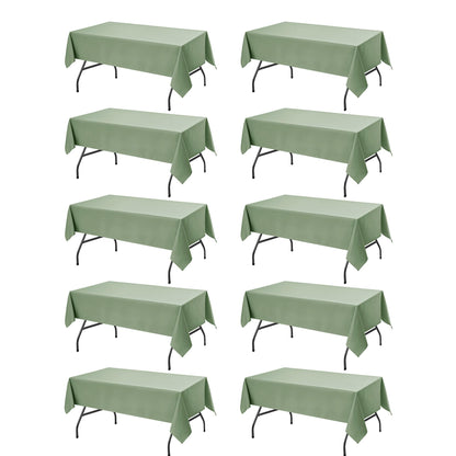 10-Pack White Tablecloths for Rectangle Tables, 60 x 102 Inches
