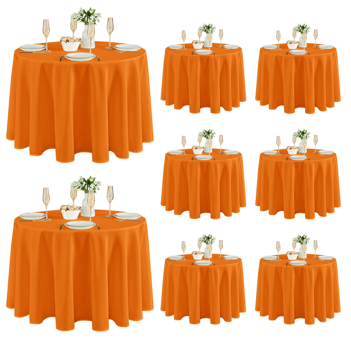 Fitable 6 Pack Black Tablecloths 70x120 Inch for 6-8 Ft Rectangle Tables