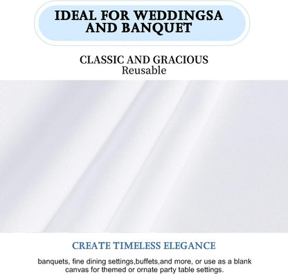 FINDYOU 10 Pack White Table Cloth Rectangle Table 60 x 102 Inch Tablecloths for 6 Foot Rectangle Tables. Stain and Winkle Resistant Polyester Washable White TableCloths for Parties Wedding Dining