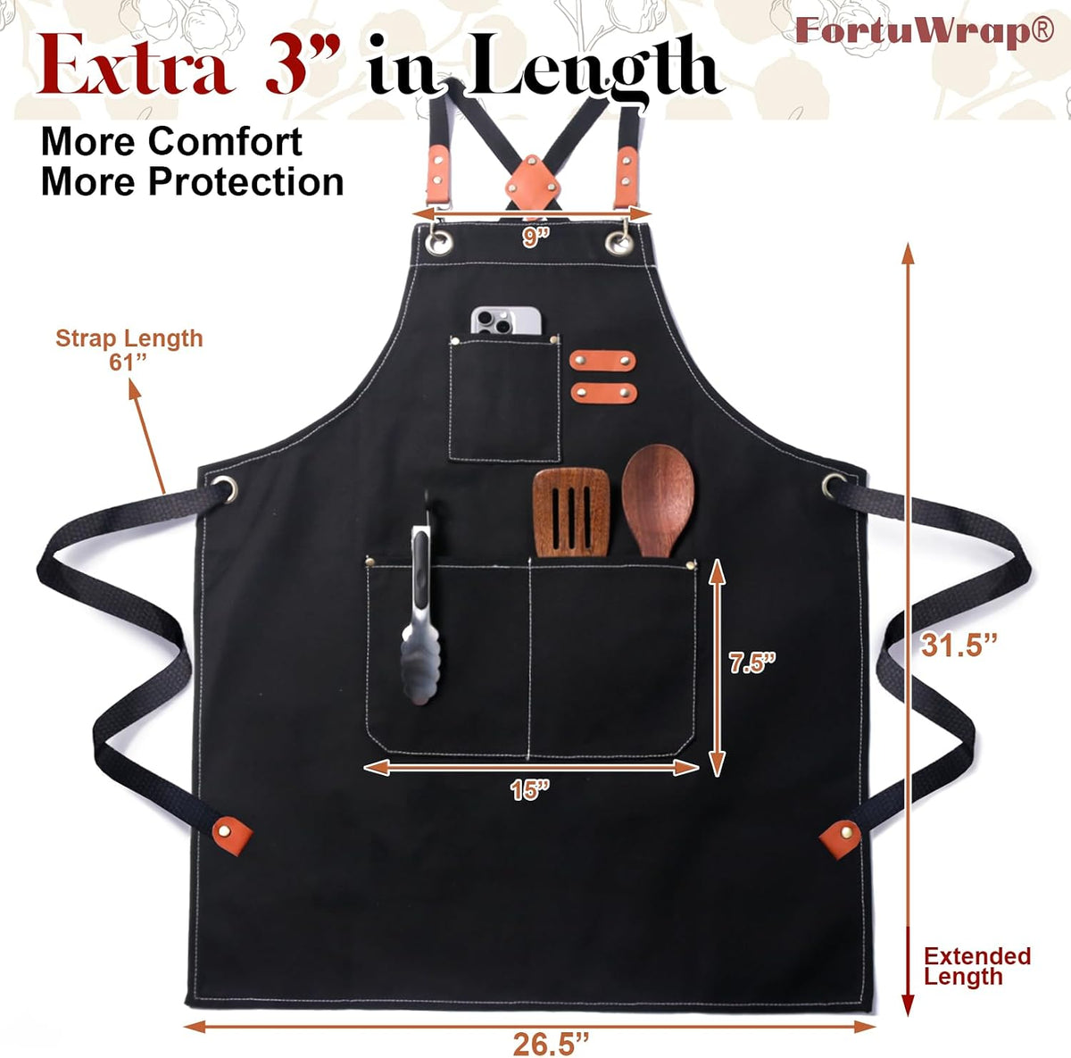 Chef Cotton Canvas Apron for Men Women with Pockets