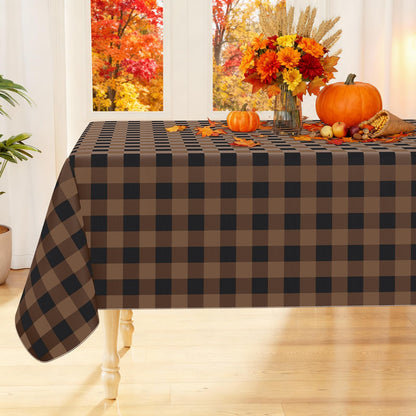 Smiry Picnic Table Cloth, Vinyl Tablecloths with Flannel Backing, 60"x84"