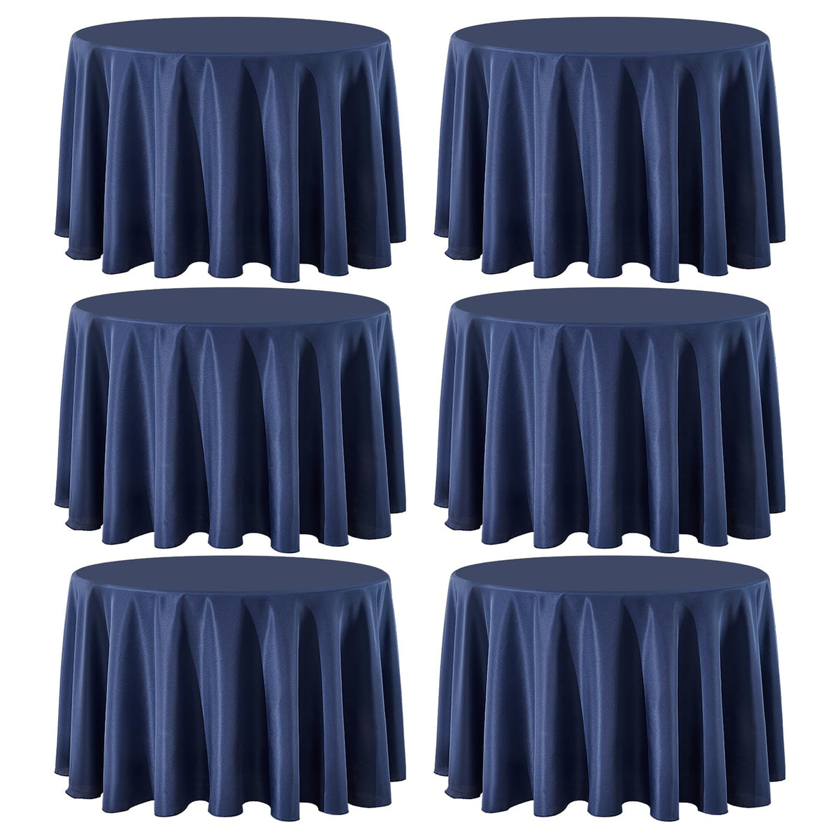 6 Pack White Round Tablecloths 120 Inch for Dining Tables