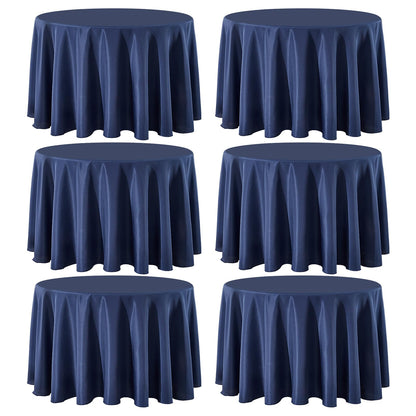 6 Pack White Round Tablecloths 120 Inch for Dining Tables