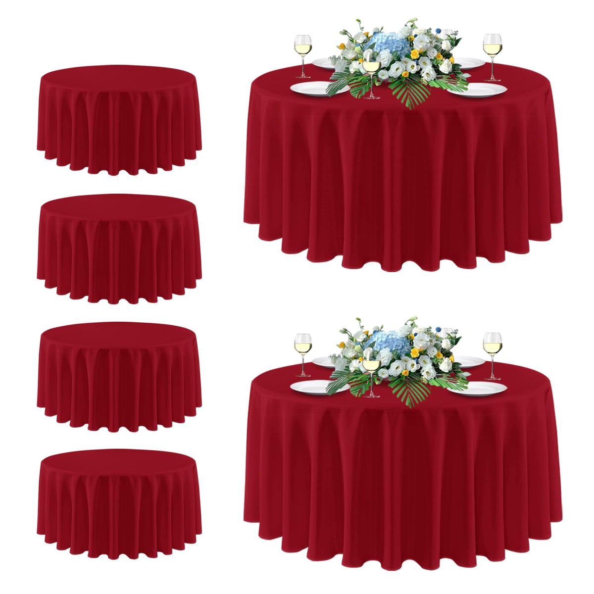 sancua 2 Pack Black Tablecloths 60x102 Inch for 6 Feet Rectangle Tables