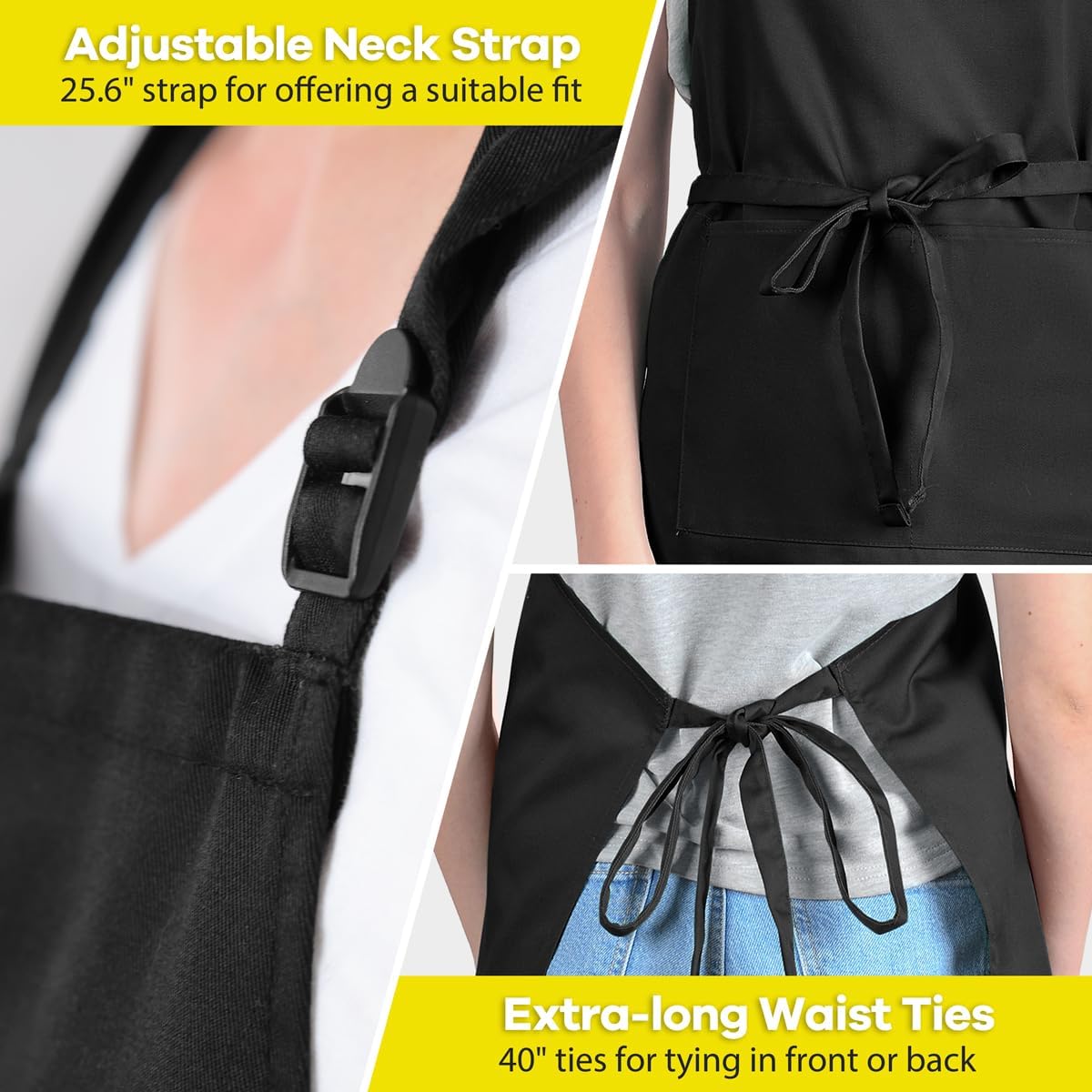 ROTANET Extra Large Apron for Men Cooking Adjustable, 2 Pockets, Waterproof