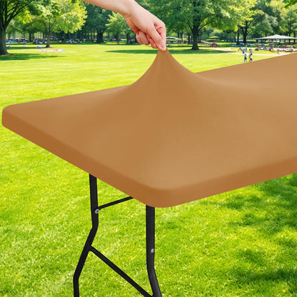 Moosfor Rectangle Spandex Fitted Table Cloth, 6FT Elastic Tablecloth