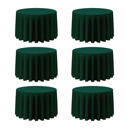 BRILLMAX 6 Pack Navy Blue Round Tablecloths 120 Inch for 60" Tables