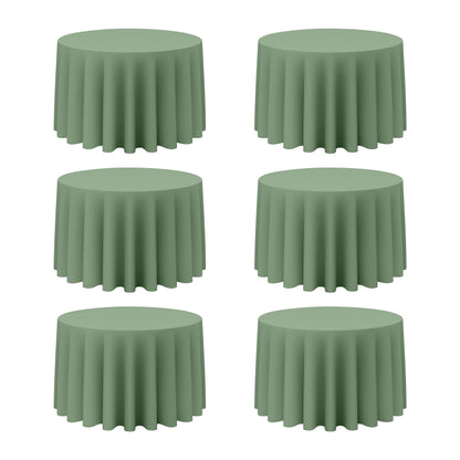 BRILLMAX 6 Pack Navy Blue Round Tablecloths 120 Inch for 60" Tables