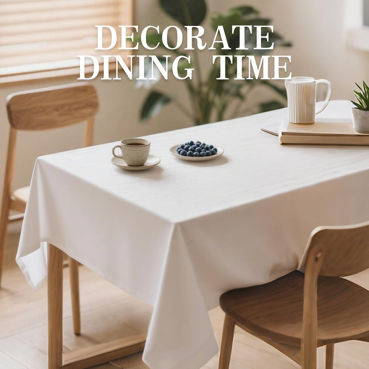 DRESSMAKER 2 Pack White Table Cloth Rectangle 60X102 Inch Fit 6FT Table