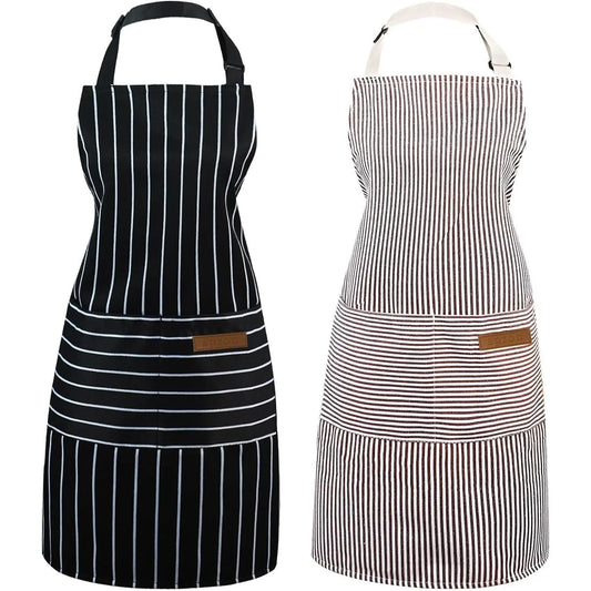 Premium Kitchen Cooking Aprons for Women and Men - Adjustable Chef Apron with 2 Deep Pockets | Home Cooking Barbecue Baking Art Painting Gardening | Great Gift for Chefs Cooks Bakers with 2 PCs Multicolor Unisex Bib Apron Cotton Waist Apron tiktokshopspri