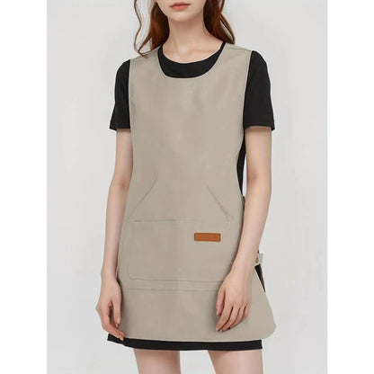 Women’s Waterproof Fabric Kitchen Apron - Plain, Adjustable Lace-Up Back, Stain Resistant, Durable Lightweight with Pockets - Unisex for Kitchen Use, Baking, Home Cleaning by Sohoch