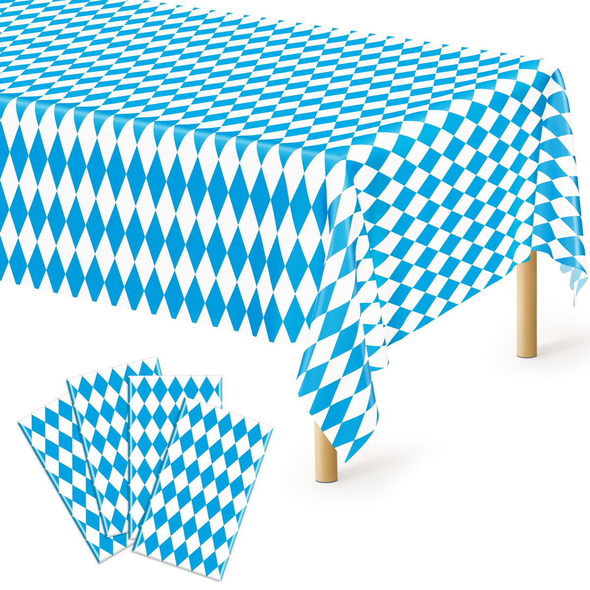 QZYL 4 Packs White Plastic Tablecloth, Large Sturdy Disposable Table Cloth