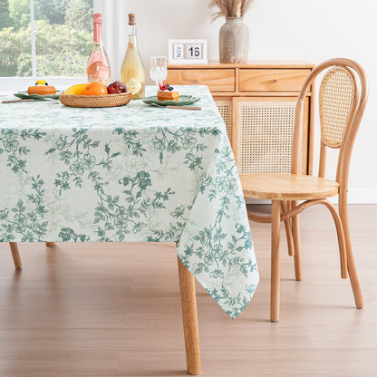 H.VERSAILTEX Linen Table Cloths Rectangle 60 x 84 Inch Premium Tablecloth Spill-Proof Waterproof Table Cover for Dining Buffet Feature Extra Soft and Thick Fabric Wrinkle Free, Natural