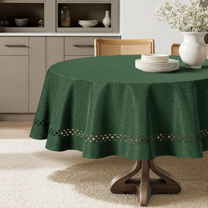 MIULEE Pink Rectangle Tablecloth with Decorative Cutouts 52x70 Inch